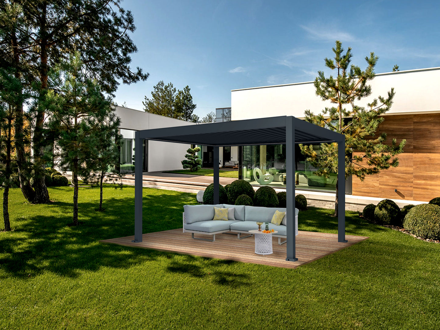 Nebula Motorised Series Freestanding Louvre Roof Aluminium Pergola