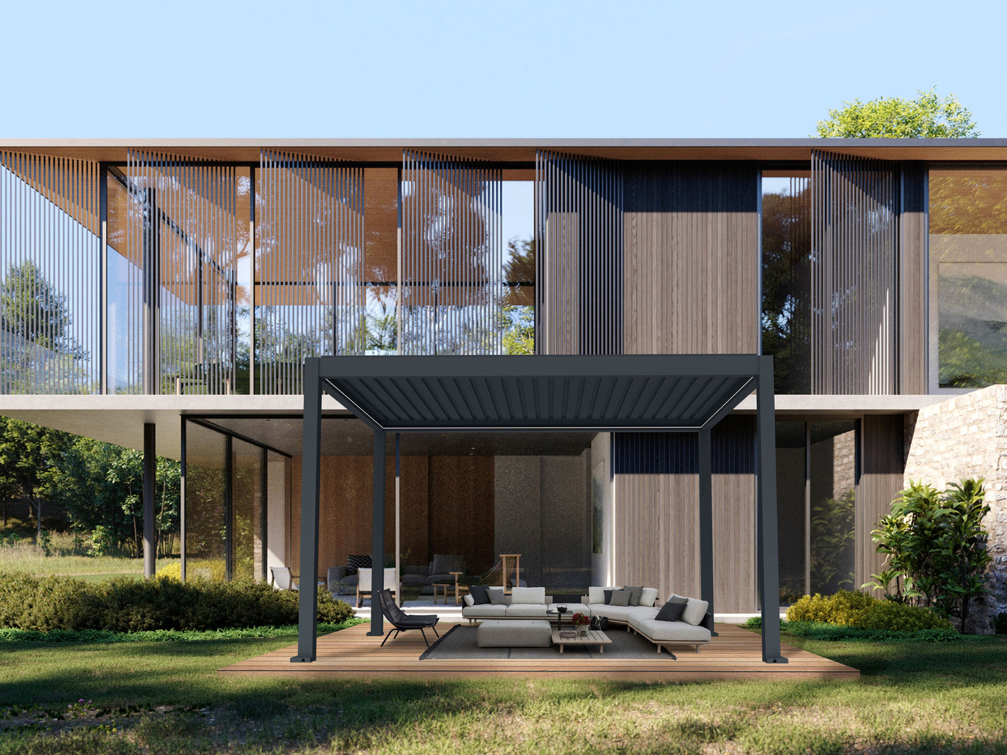 Nebula Motorised Series Freestanding Louvre Roof Aluminium Pergola