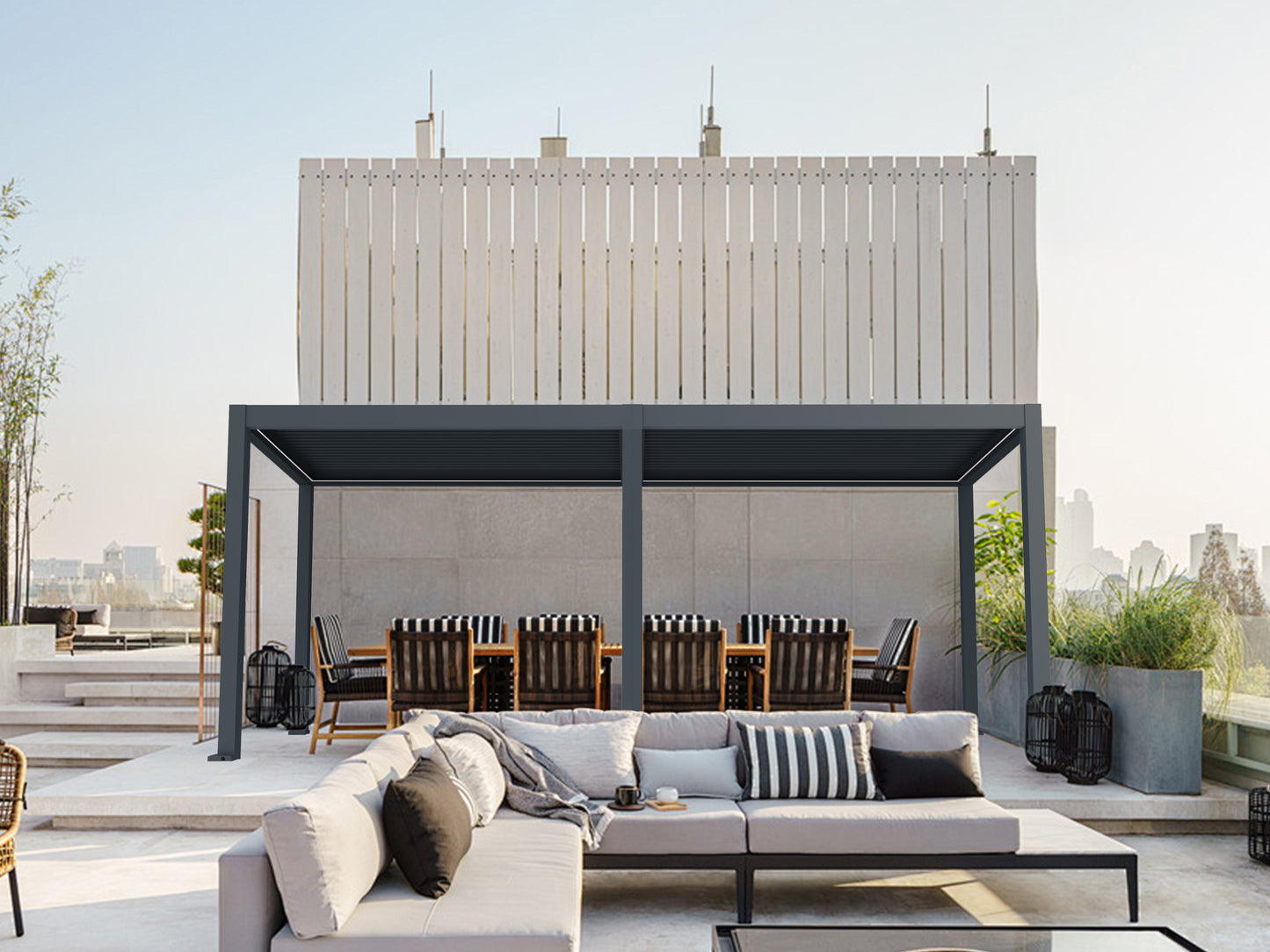 Stellaris Manual Series Freestanding Louvre Roof Aluminium Pergola