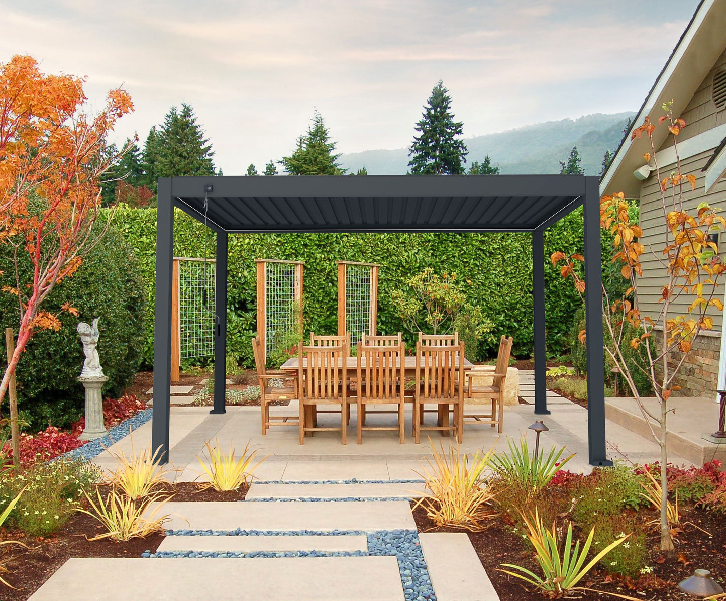 Stellaris Manual Series Freestanding Louvre Roof Aluminium Pergola